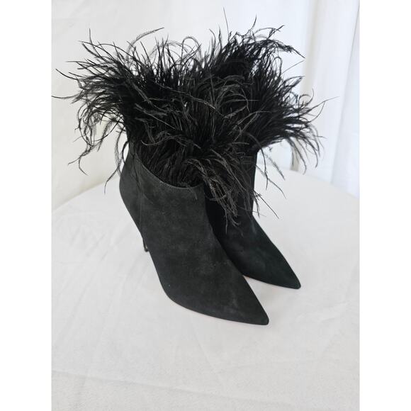 MICHAEL Michael Kors Whitby Feather Shooties Heels Boots Black Size 5 NWT - Picture 2 of 7